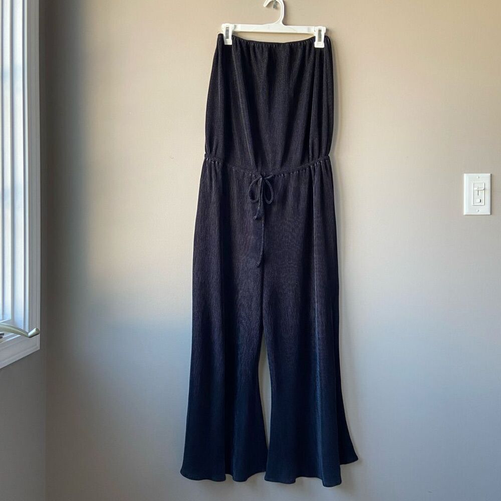 Dance & Marvel Black Wide Leg Jumpsuit Palazzo Tie Waist L